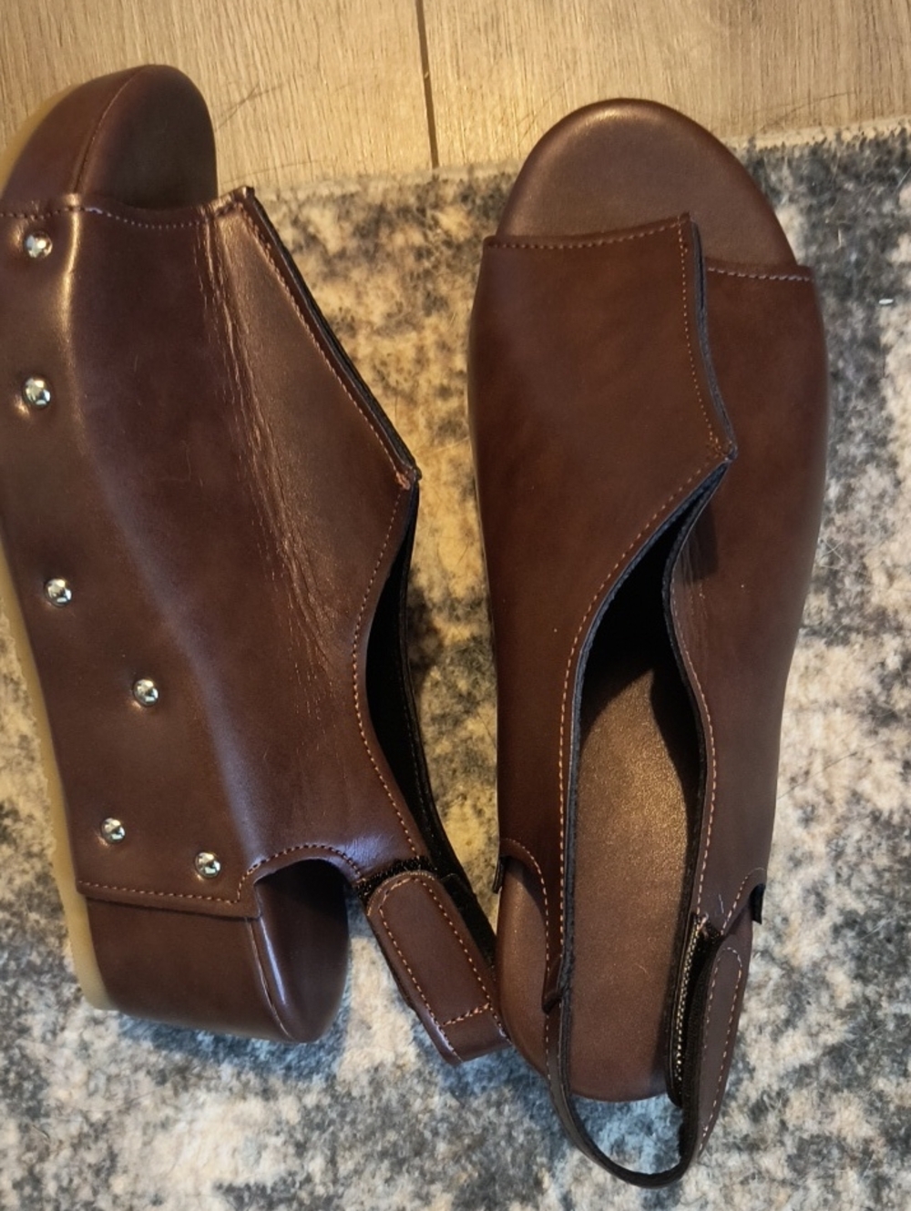 Women’s Brown Leather Slingback Clog